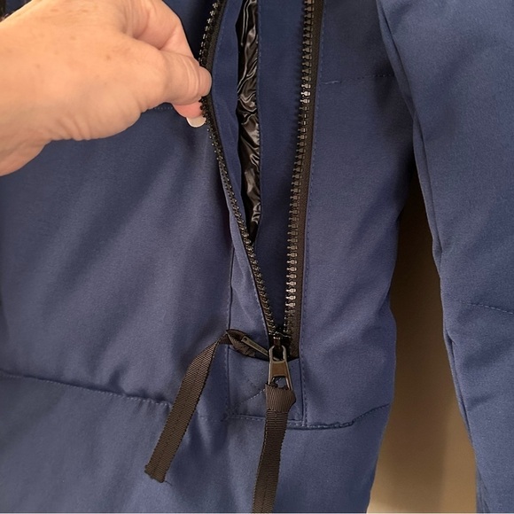 Vince Camuto Quilted Blue Puffer Winter Jacket Large Zip Pockets Detachable Hood - Picture 7 of 13